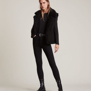Sylvan shearling black gilet jacket for women - Image 4