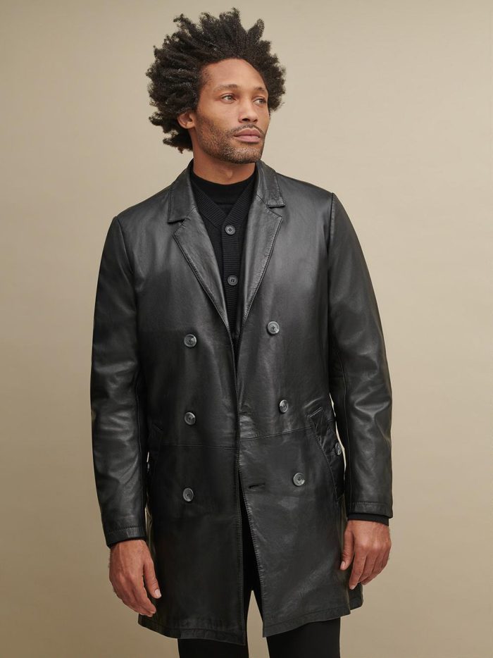 Eric double breasted black jacket for men