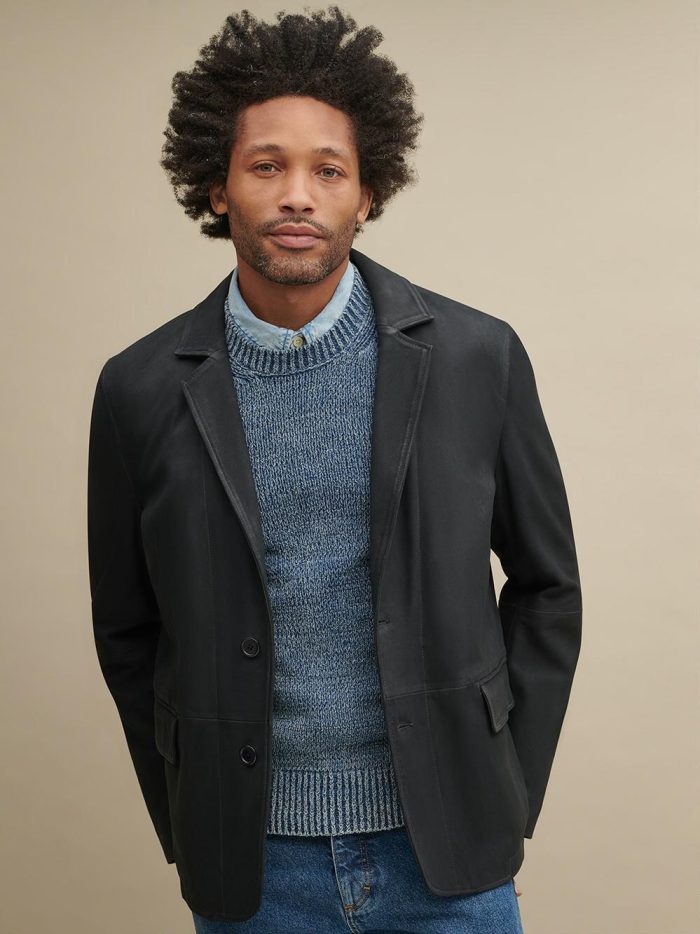 Will genuine black leather blazer for men - Image 2