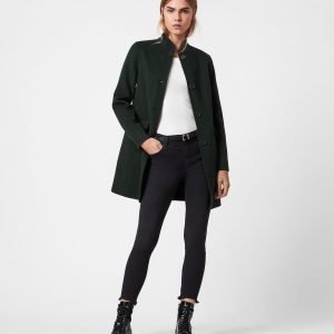 Maya wool blend black coat for women