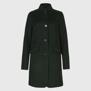 Maya wool blend black coat for women - Image 2