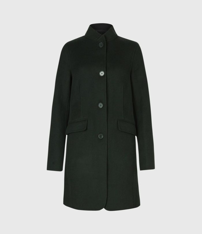 Maya wool blend black coat for women - Image 2