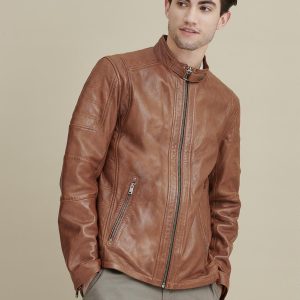 Josh brown leather moto jacket for men