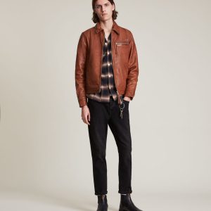 stanley brown leather jacket for men