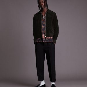 halcrow suede leather black jacket for men