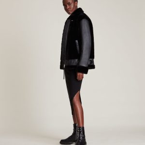 bexley shearling black jacket for women